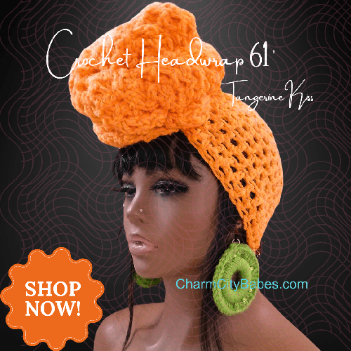 Crochet Headwrap - Tangerine Kiss